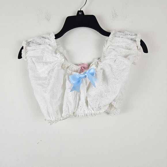 Sugar Thrillz Dolls Kill 2 Piece Eyelet White Set Size XS - Picture 2 of 7